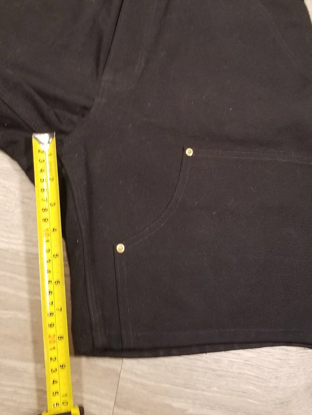 CARHARTT B01 BLK Double Knee Duck Canvas Carpenter Shorts Mens Size 34x9 Black